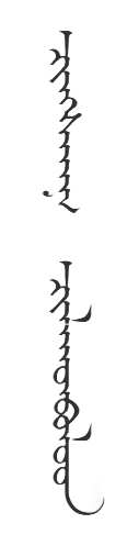 Chinsanaa Chuluunbold in traditional Mongol script
